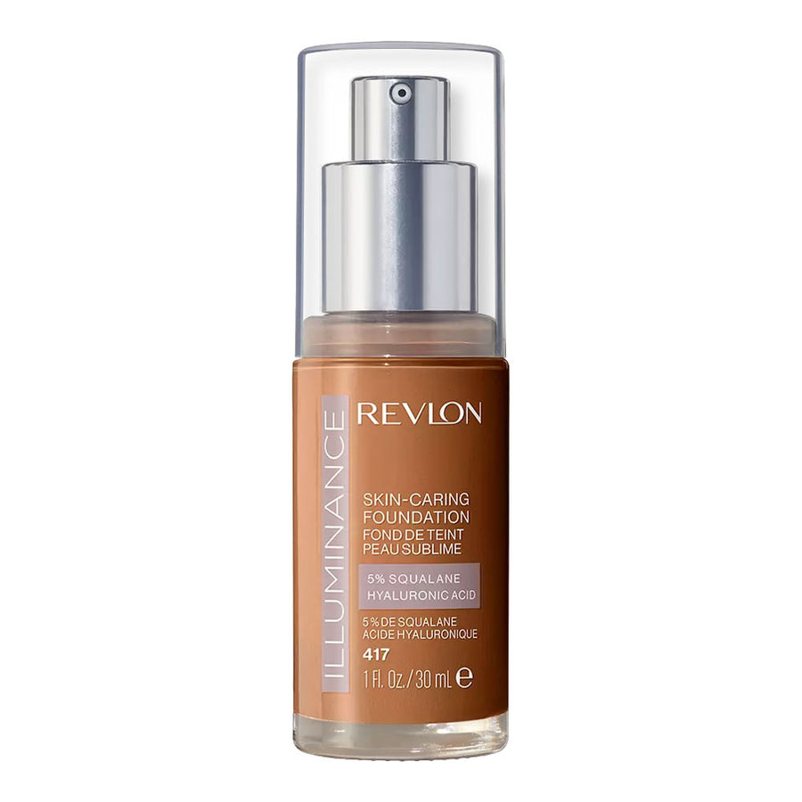 Revlon Illuminance Foundation in shade 417 WARM CARAMEL - hydrating, skin-caring coverage