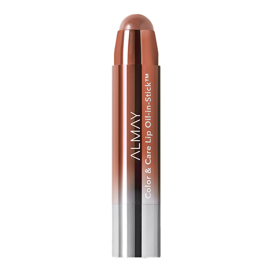 Almay Color & Care Lip Oil-In-Stick 100 Dulce de Leche with hydrating oils and sheer glossy finish for sensitive lips