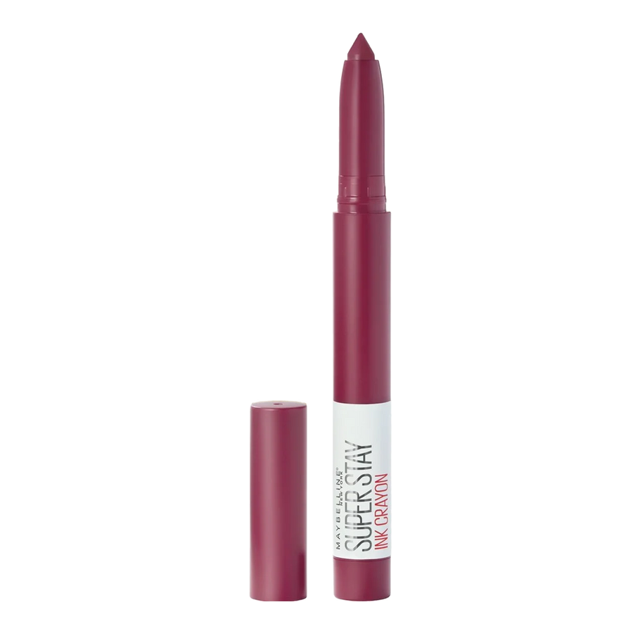 Maybelline Ink Crayon lipstick in ACCEPT A DARE – bold matte colour and built-in sharpener for precise lip definition