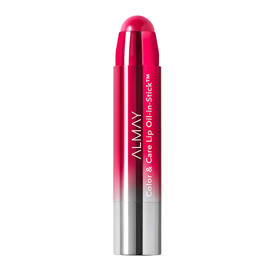 Almay Color & Care Lip Oil-In-Stick 130 Raspberry Rush with raspberry tint and nourishing gloss finish