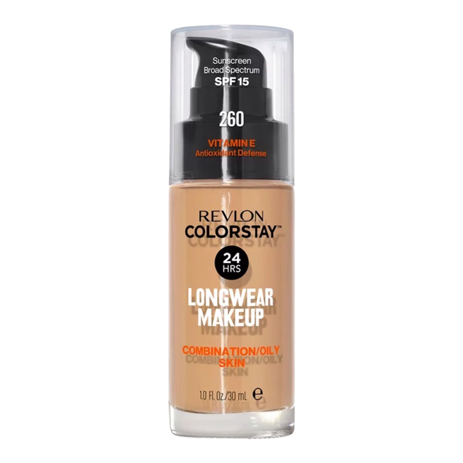 Revlon ColorStay Longwear Makeup Combination/Oily SPF15 30ml in shade 260 LIGHT HONEY - matte, breathable foundation for up to 24H wear
