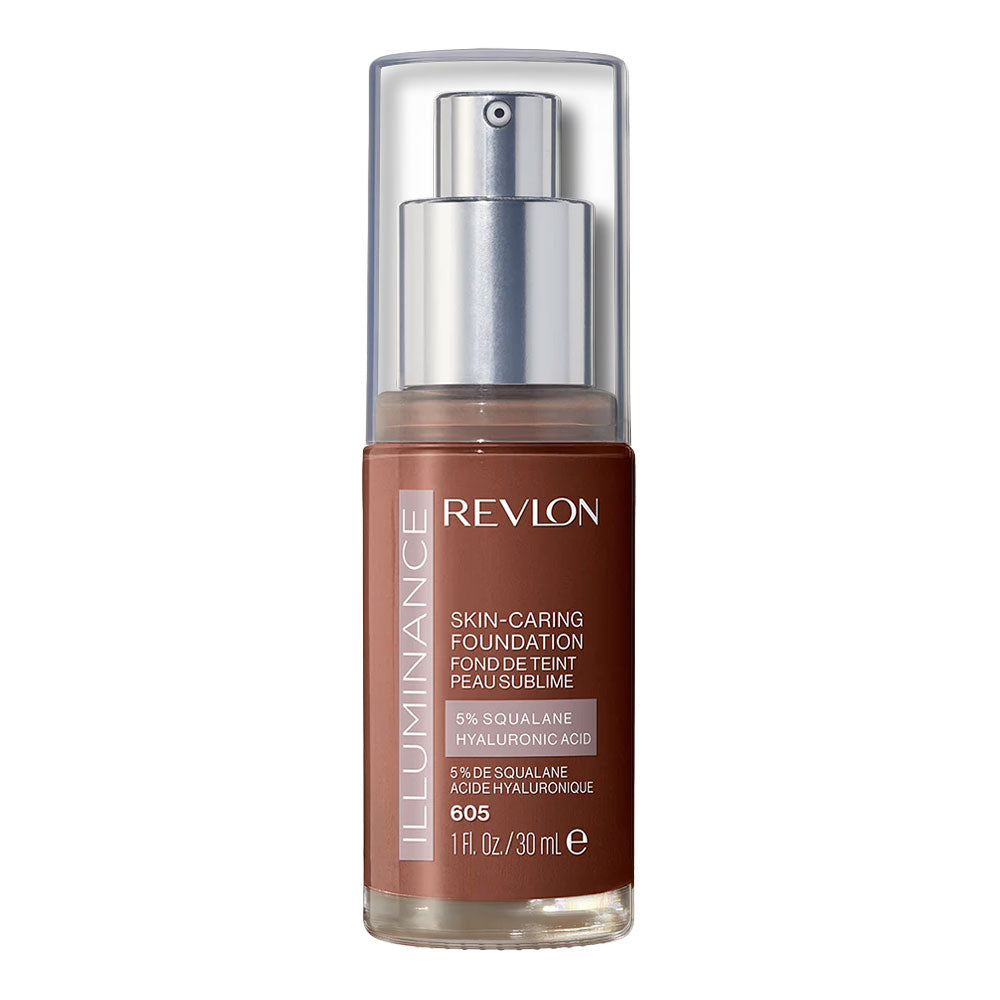 Revlon Illuminance Foundation in shade 605 RICH MAHOGANY - hydrating, skin-caring coverage