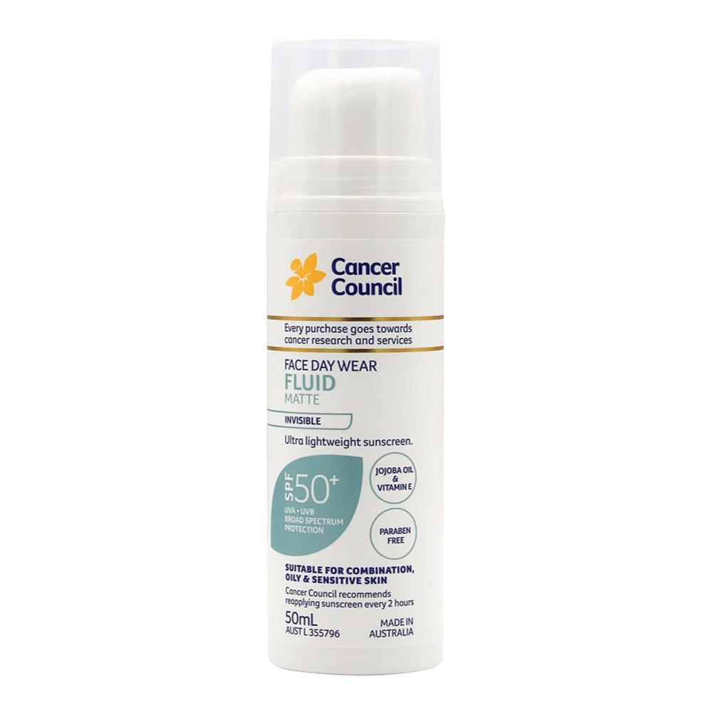 Cancer Council Face Day Wear Fluid Invisible Matte SPF 50+ Pump 50.0ml