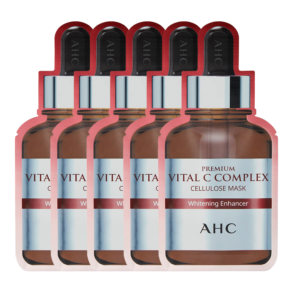 AHC Premium Vital C Complex Cellulose Mask Brightening Enhancer 27ml - 5 pack