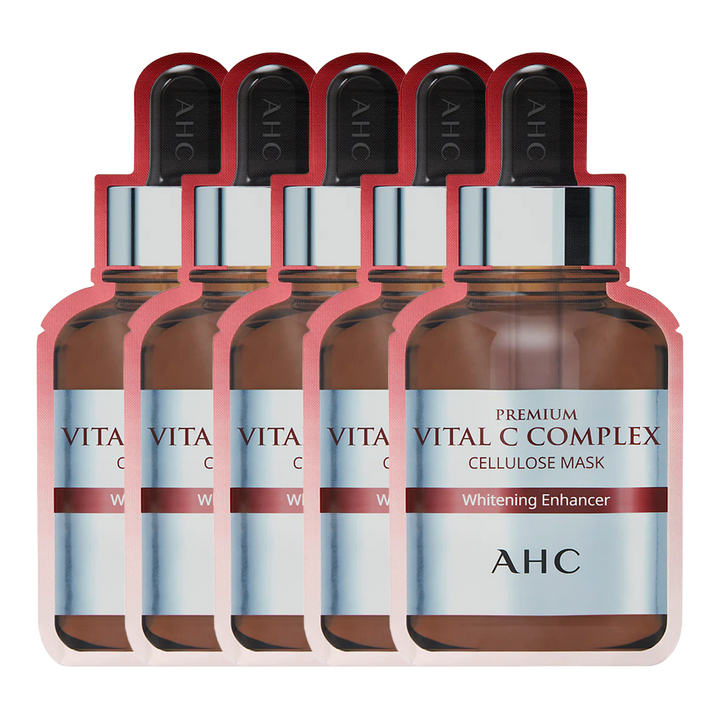 AHC Premium Vital C Complex Cellulose Mask Brightening Enhancer 27ml - 5 pack