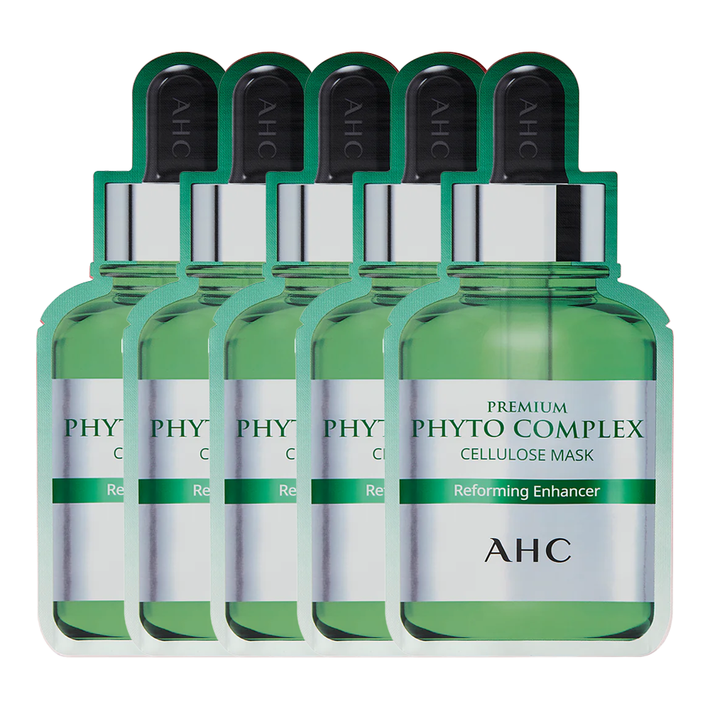 AHC Premium Phyto Complex Cellulose Mask Reforming Enhancer 27ml - 5 pack