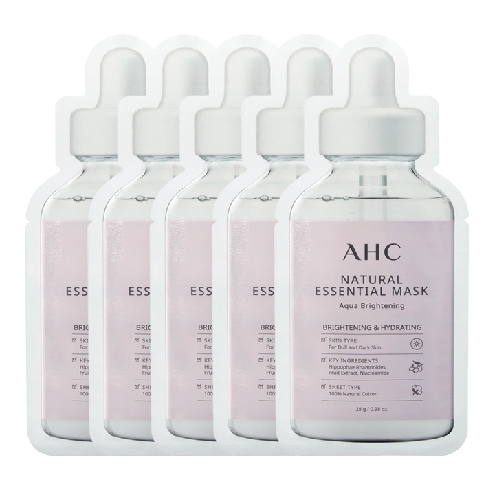 AHC Natural Essential Mask Aqua Brightening 28g - 5 pack