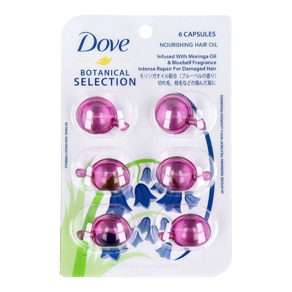 Dove Nourishing Hair Oil with Moringa Oil & Bluebell Fragrance - 6 capsules