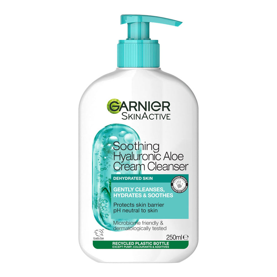 Garnier SkinActive Hyaluronic Aloe Cream Cleanser – vegan, cruelty-free daily care to hydrate, soothe & refresh skin
