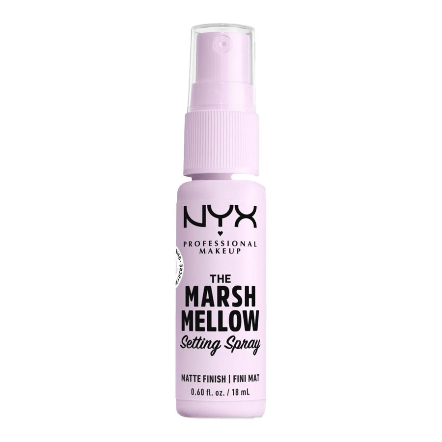 NYX Marshmellow Mini Setting Spray 18ml – 10-in-1 hydrating, smoothing mist with marshmallow root for blurred skin and 16hr makeup hold
