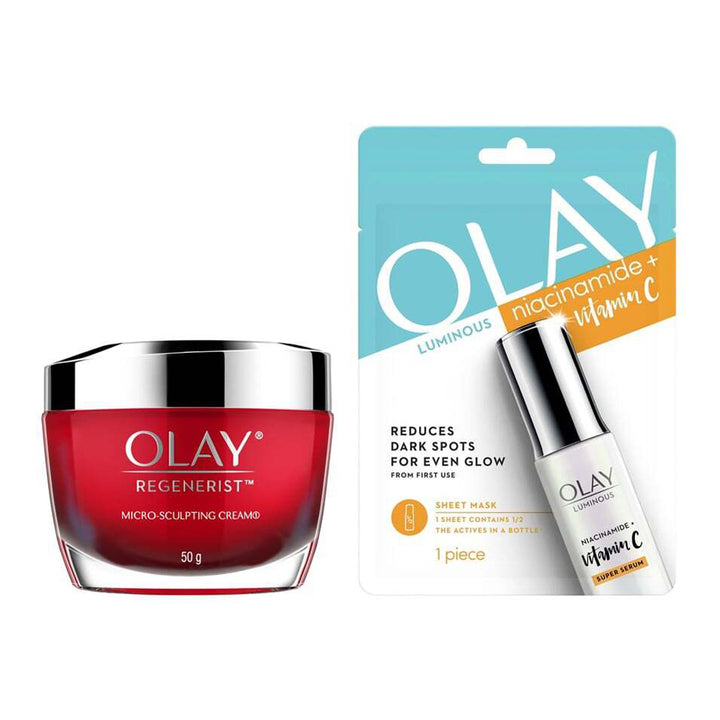 Olay X Friends Limited Edition 2pc set - Micro Sculpting Cream 50g + Niacinamide Vitamin C Face Mask