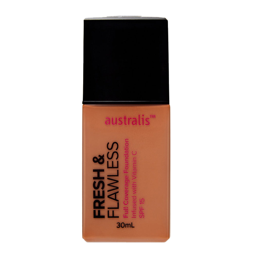 Australis Fresh & Flawless Foundation CARAMEL – full coverage, SPF 15, Vitamins C & E
