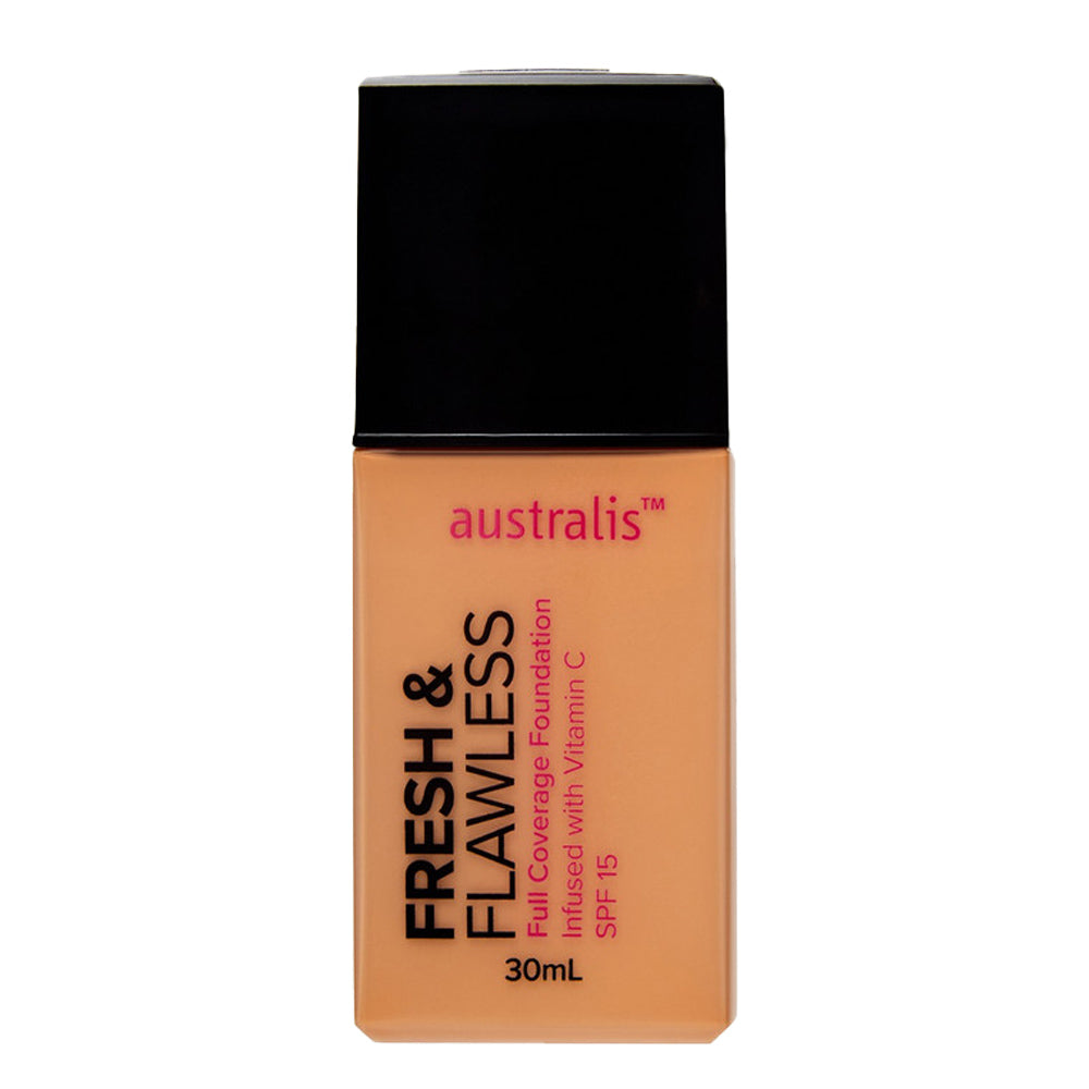 Australis Fresh & Flawless Foundation GOLDEN BEIGE – full coverage, SPF 15, Vitamins C & E
