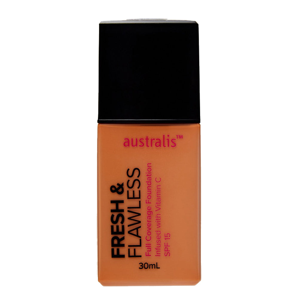 Australis Fresh & Flawless Foundation GOLDEN TAN – full coverage, SPF 15, Vitamins C & E
