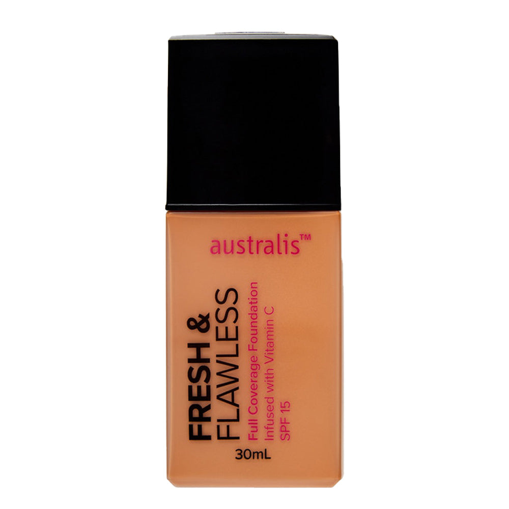 Australis Fresh & Flawless Foundation SUNKISSED – full coverage, SPF 15, Vitamins C & E

