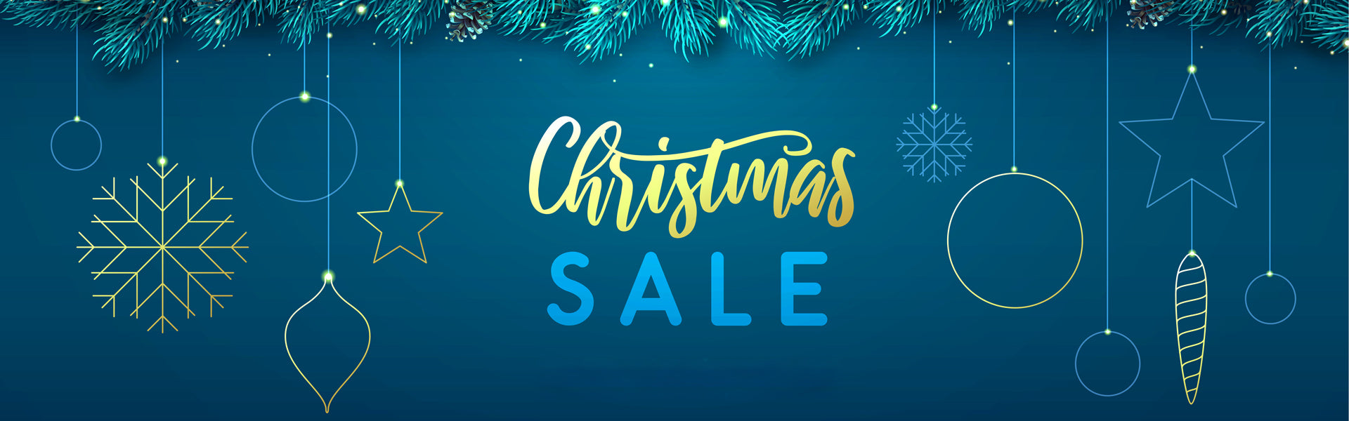 Blush Fiji Christmas Sale up to 50% discount banner with festive decorations