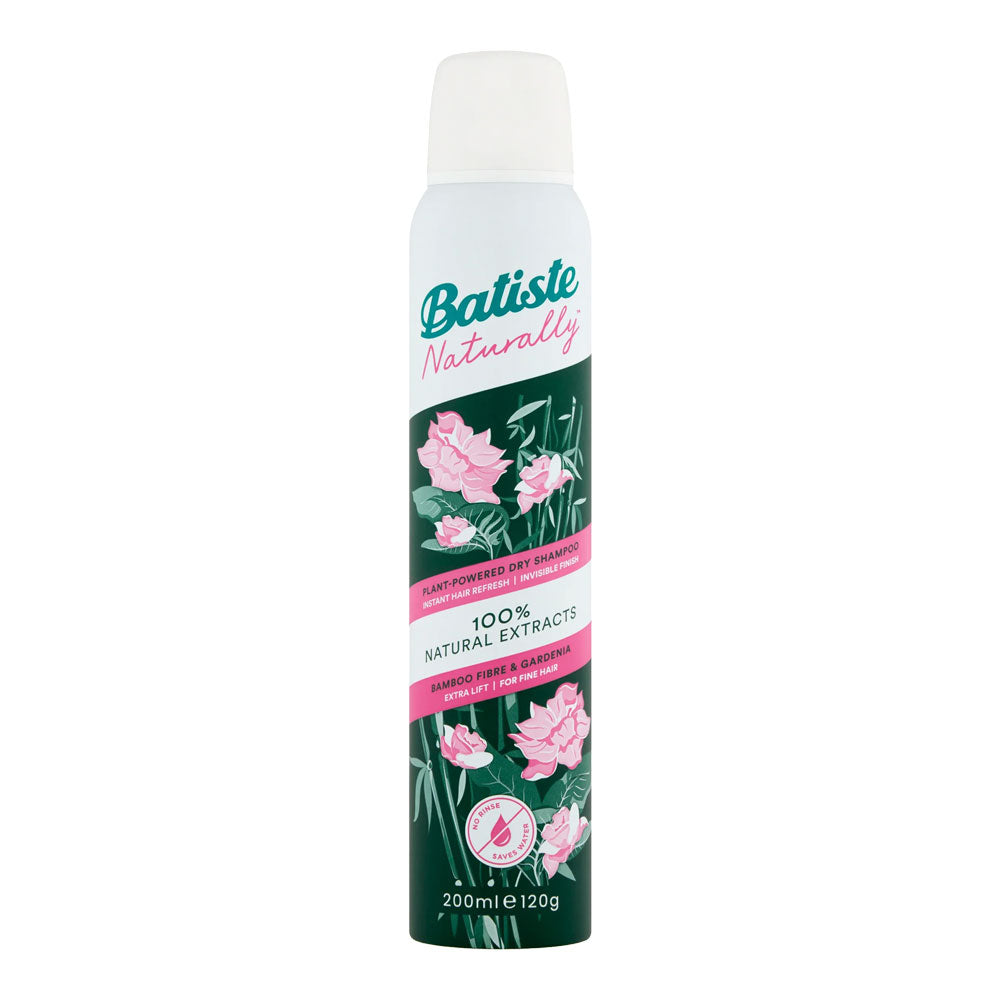 Batiste Bamboo Fibre & Gardenia Dry Shampoo 200ml – lightweight, oil-absorbing, no-water hair refresh for limp or oily hair