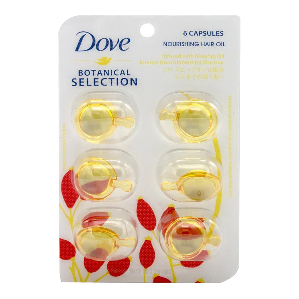 Dove hair oil capsules with rosehip oil for dry, brittle hair – lightweight, nourishing, non-greasy finish