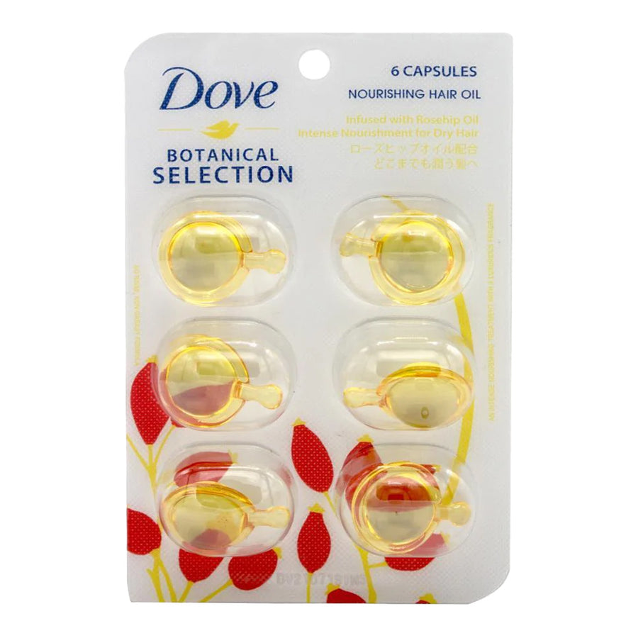 Dove hair oil capsules with rosehip oil for dry, brittle hair – lightweight, nourishing, non-greasy finish