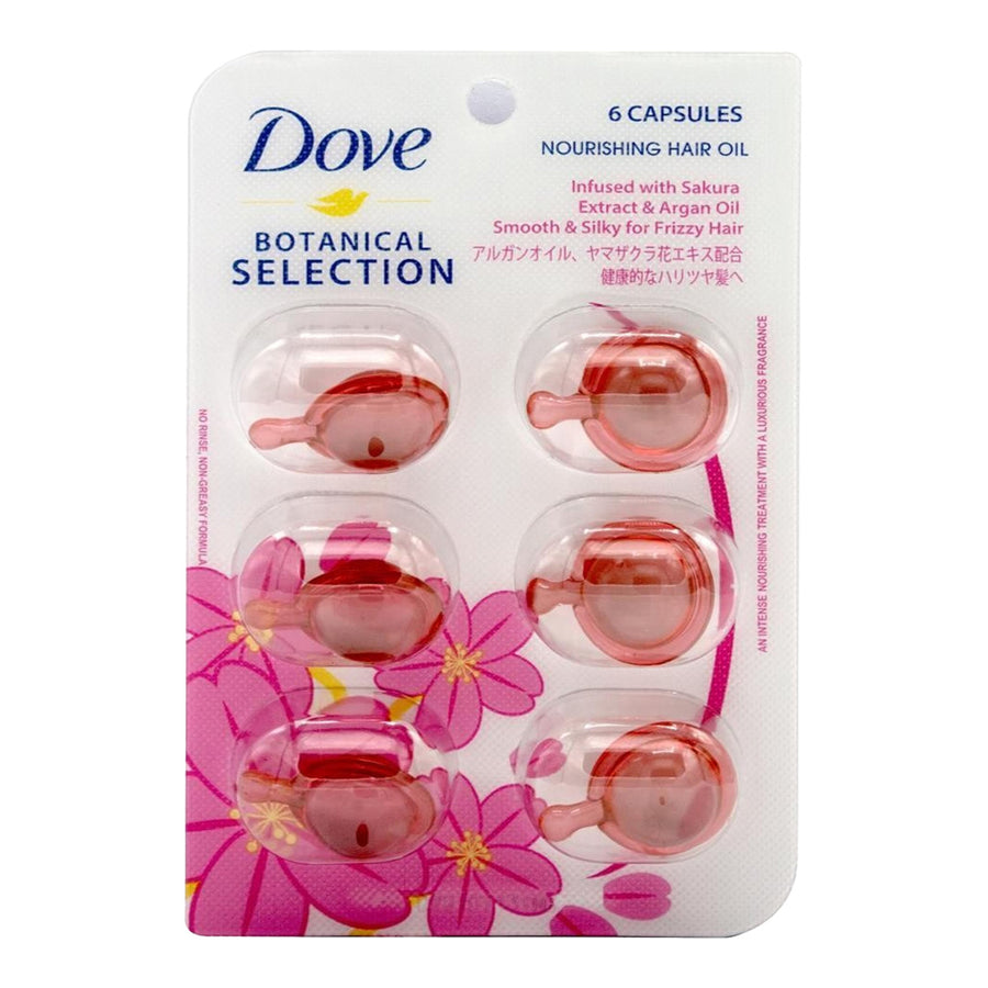 Dove hair oil capsules with sakura extract and argan oil – smooth, silky, non-greasy care for frizz-prone hair