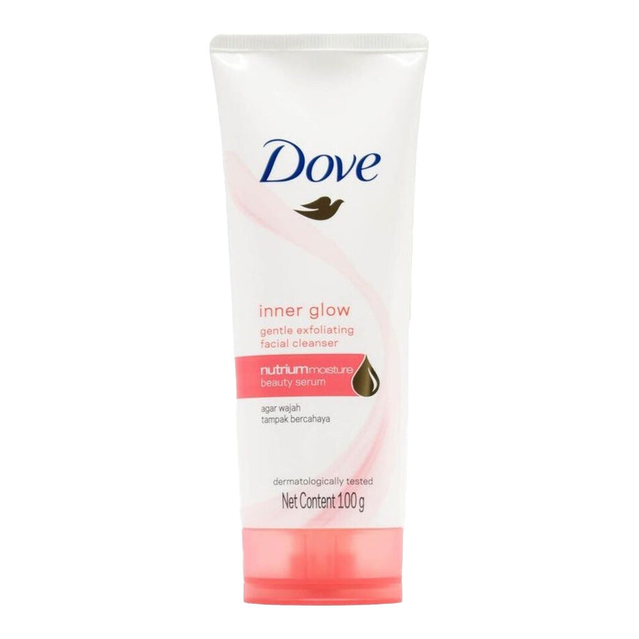 Dove Inner Glow Gentle Exfoliating Facial Cleanser with NutriumMoisture serum and exfoliating beads, 100g tube