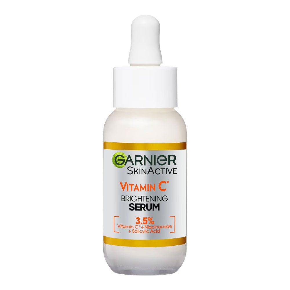 Garnier SkinActive Vitamin C Brightening Serum bottle – radiance-boosting, vegan formula, even tone & reduce dark spots