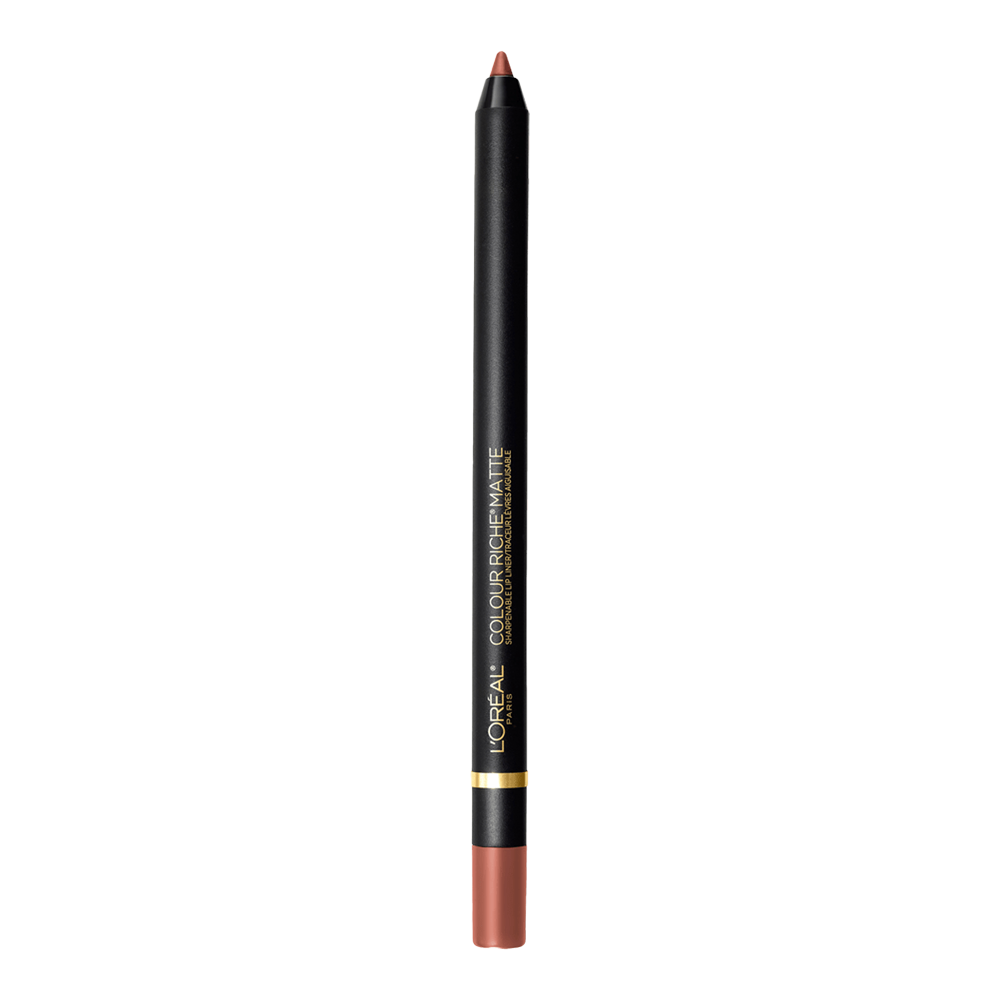 L'Oreal Colour Riche Matte Sharpenable Lip Liner 112 MATTE-STERMIND, showcasing smooth, matte texture in a precise pencil