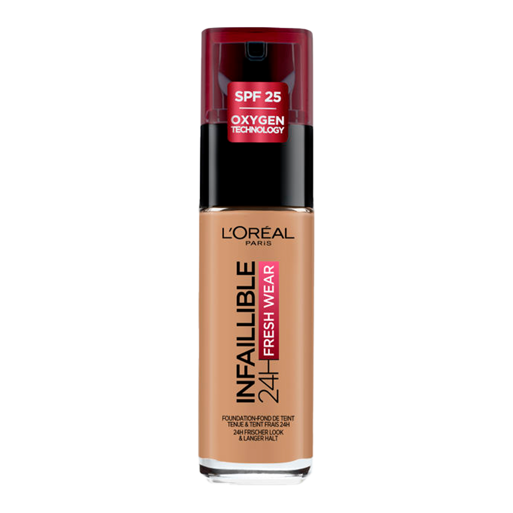 L’Oreal Infallible 32HR Foundation 290 Golden Amber full coverage SPF 25 satin finish transfer resistant Blush Fiji

