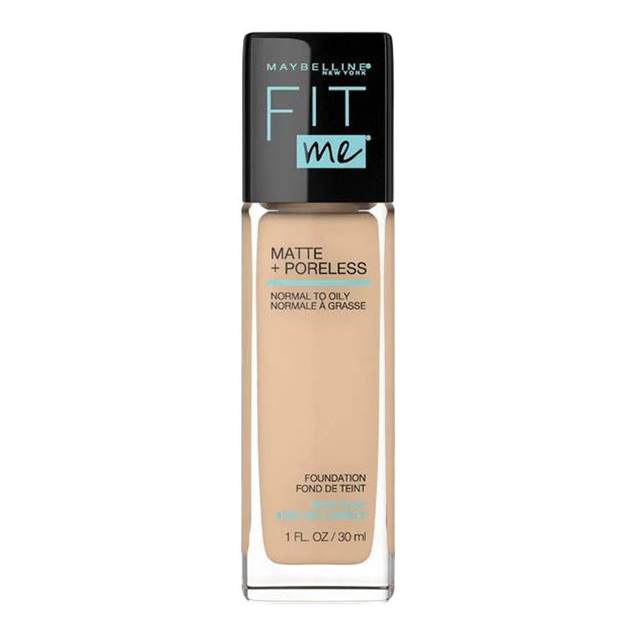 Maybelline Fit Me Matte and Poreless Foundation 220 Natural Beige with matte finish for smooth, refined coverage