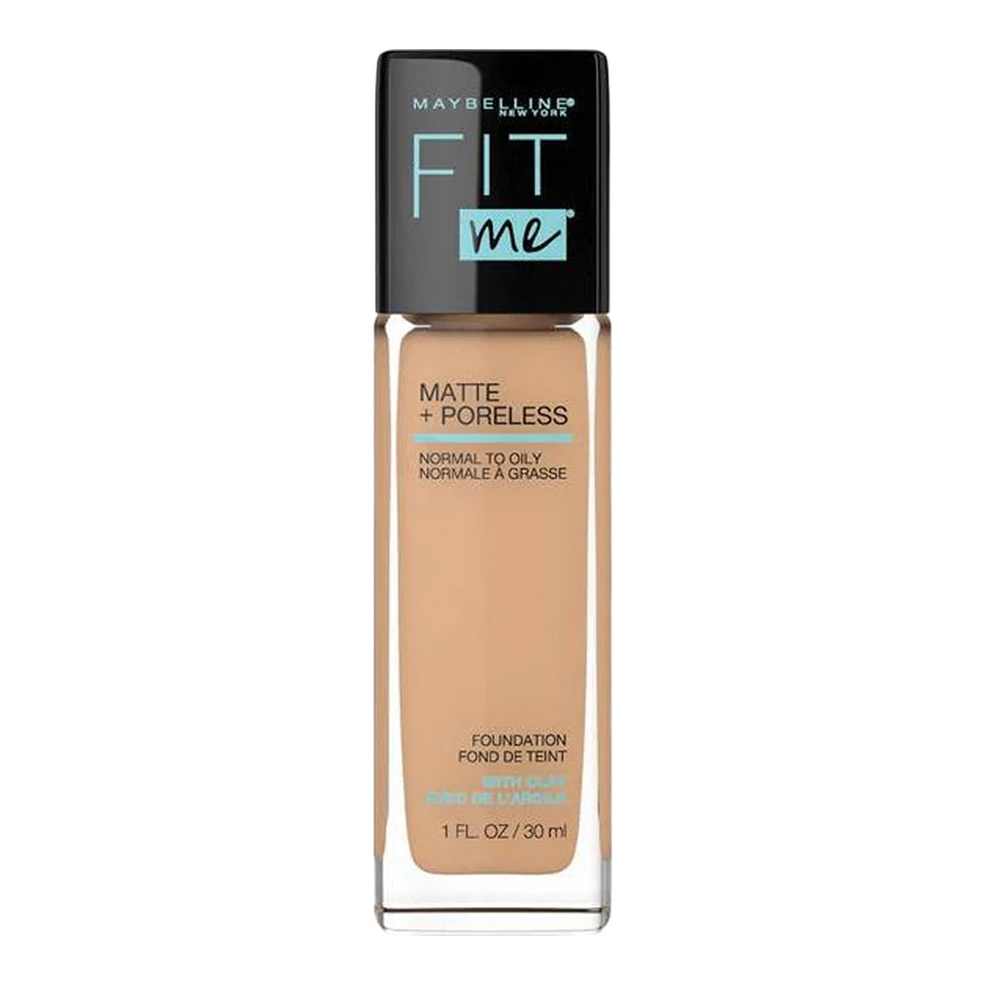Maybelline Fit Me Matte + Poreless Foundation 228 Soft Tan with natural matte finish and pore-blurring coverage
