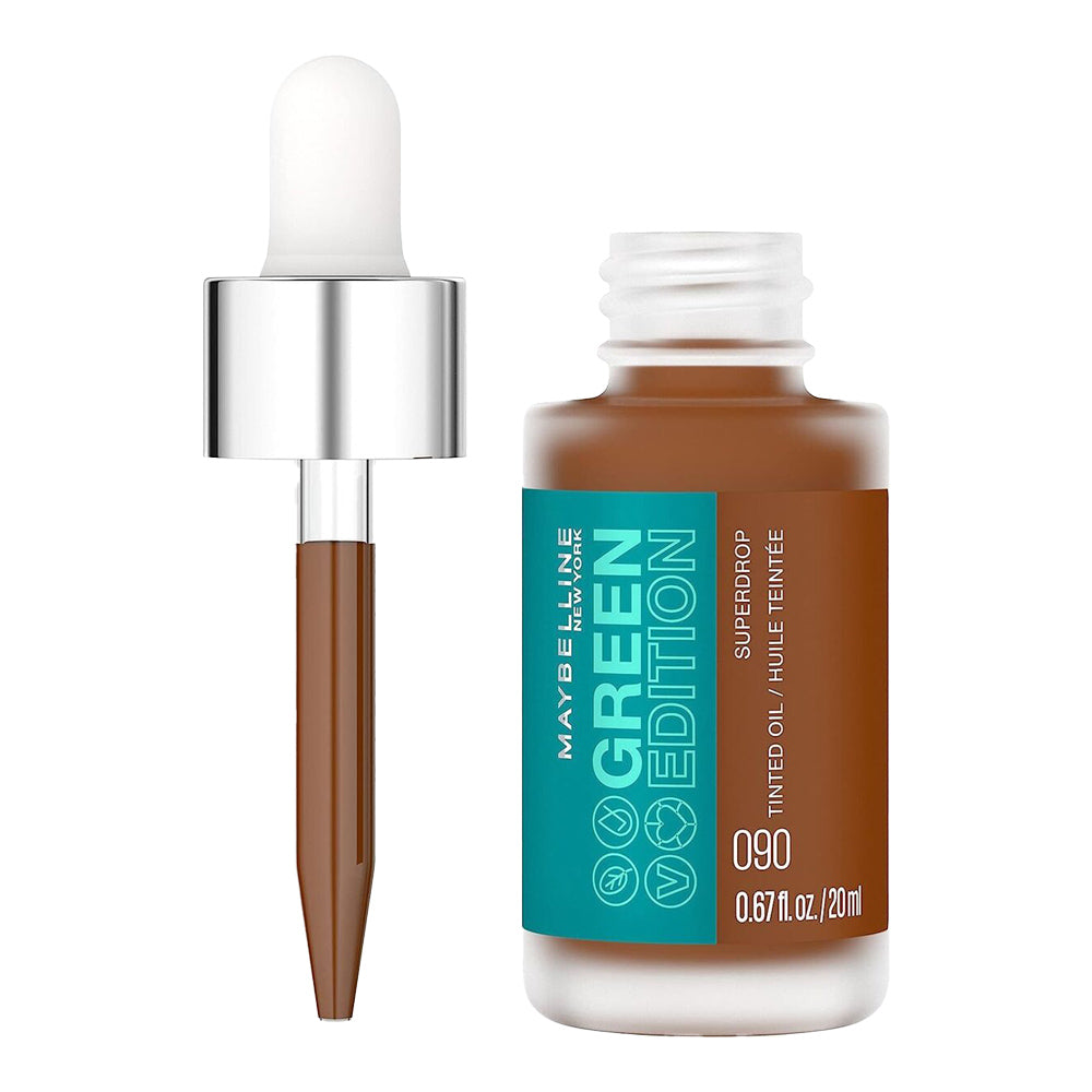 Maybelline Superdrop Tinted Oil 090 with silky texture and buildable colour powered by vegan-friendly ingredients