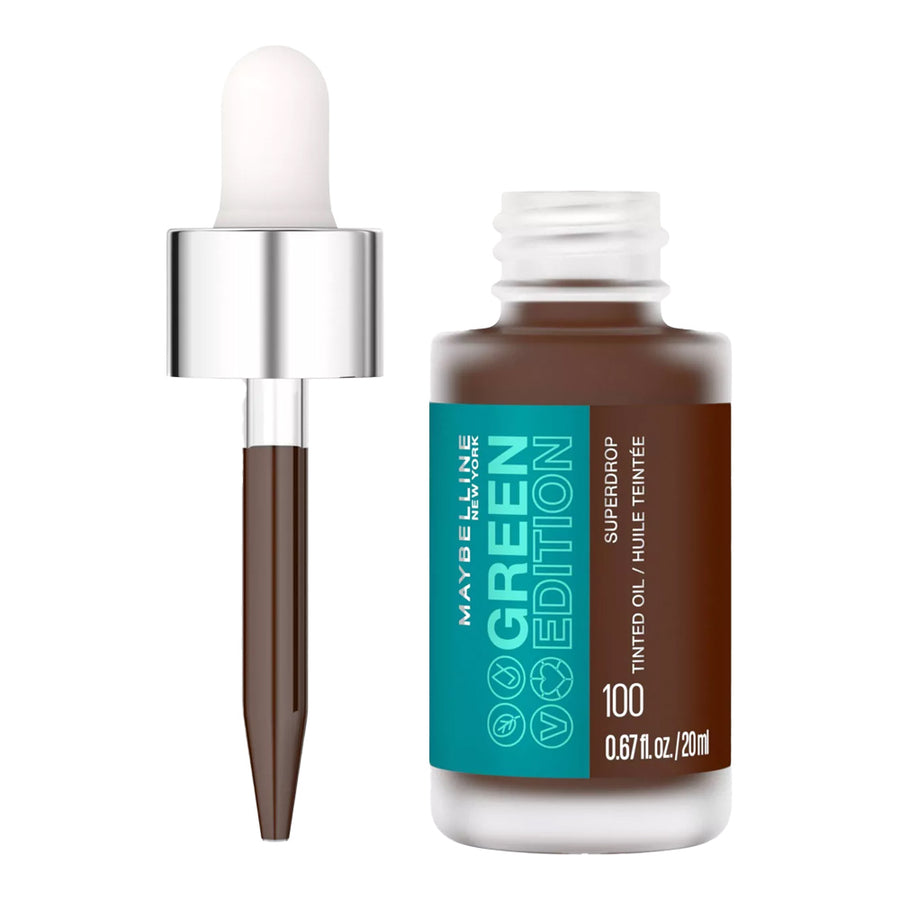 Maybelline Superdrop Tinted Oil 100 delivers even, luminous coverage with vegan-friendly oils for deep skin tones