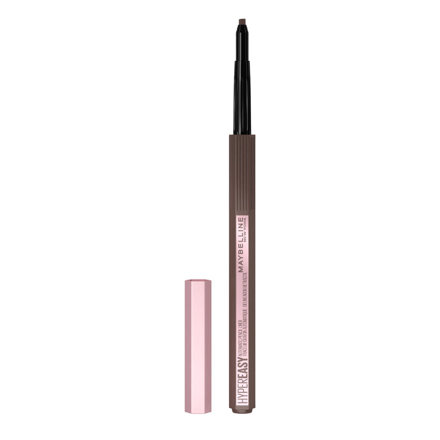 Maybelline Hyper Easy Mechanical Eyeliner in shade MEDIUM BROWN with creamy gel formula and ergonomic hexagonal grip for easy control