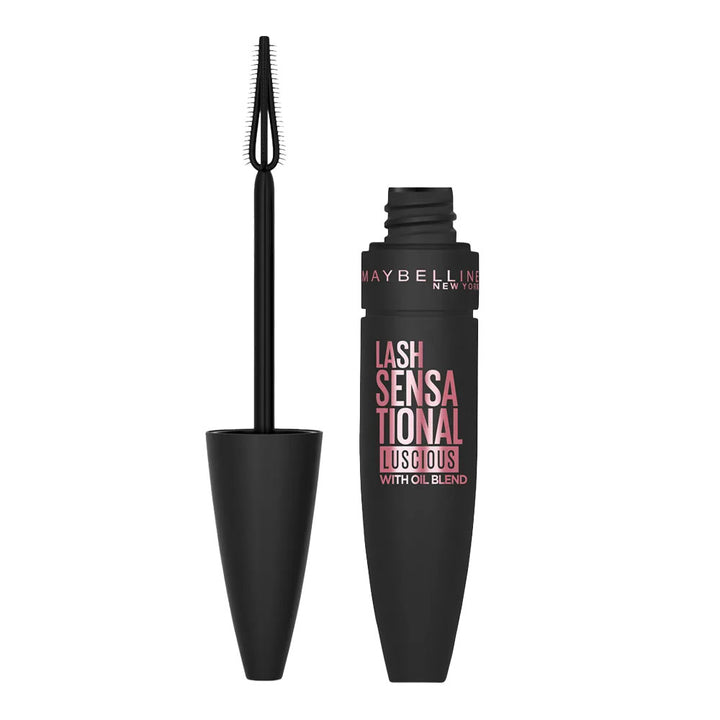 Maybelline Lash Sensational Luscious Mascara 07 Very Black washable volumising mascara with fanning brush for clump-free fan lashes