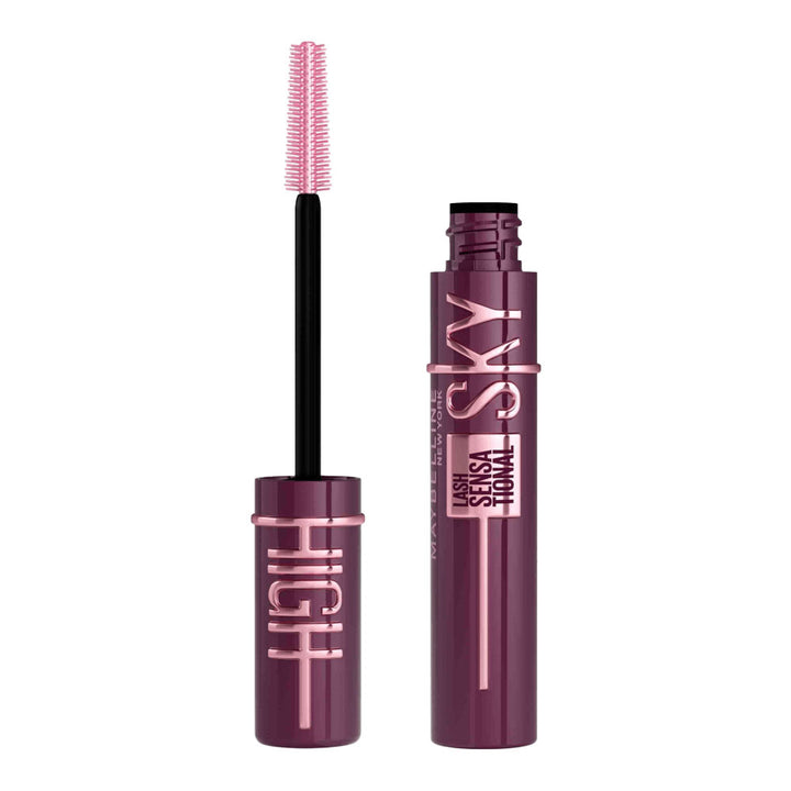 Maybelline Sky High Mascara Burgundy Haze – volumising, flexible lift, smudge-free, Flex Tower brush for dramatic lashes