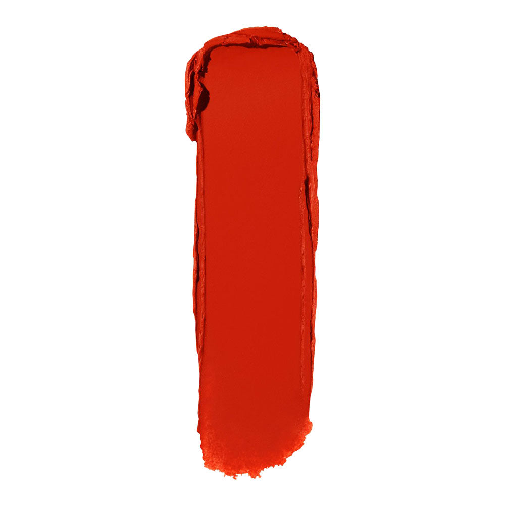 Maybelline Color Sensational Ultimatte Slim Matte Lipstick 299 More Scarlet red lipstick swatch with velvety matte finish