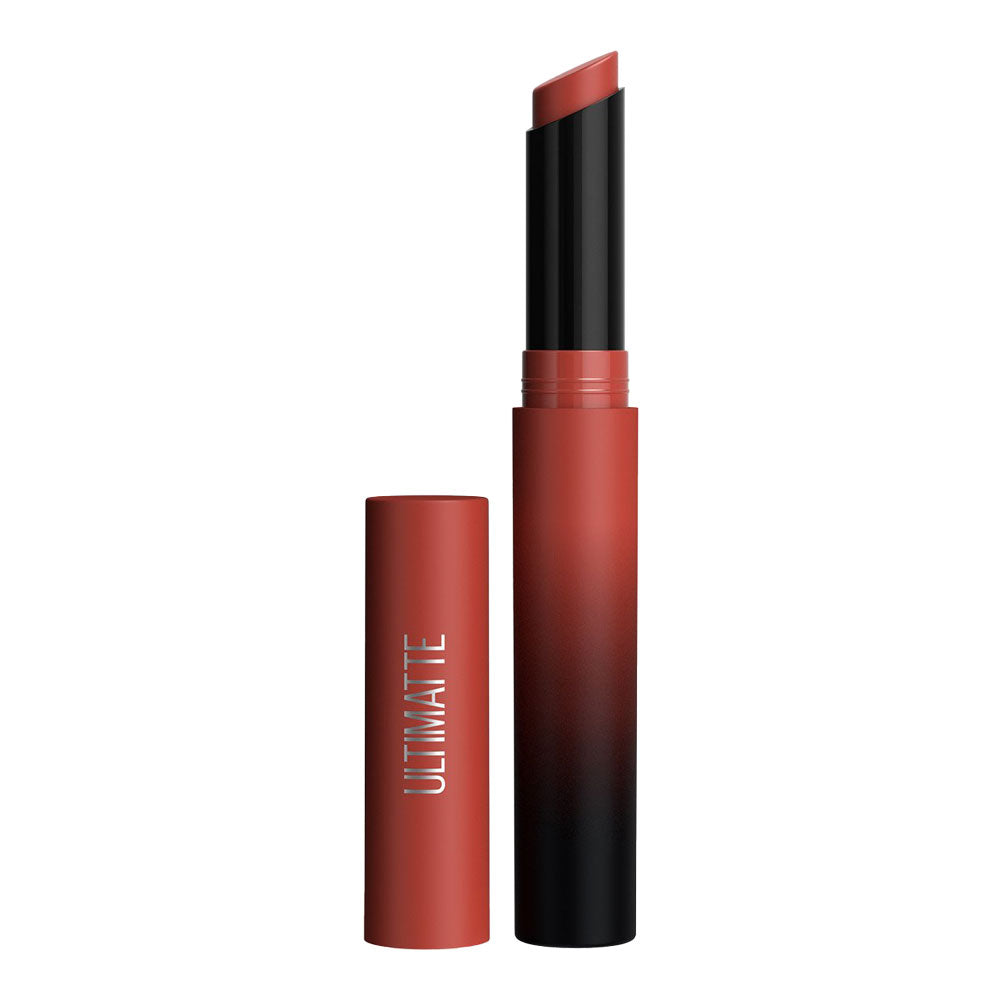 Maybelline Color Sensational Ultimatte Slim Matte Lipstick 899 More Rust with lightweight terracotta matte finish