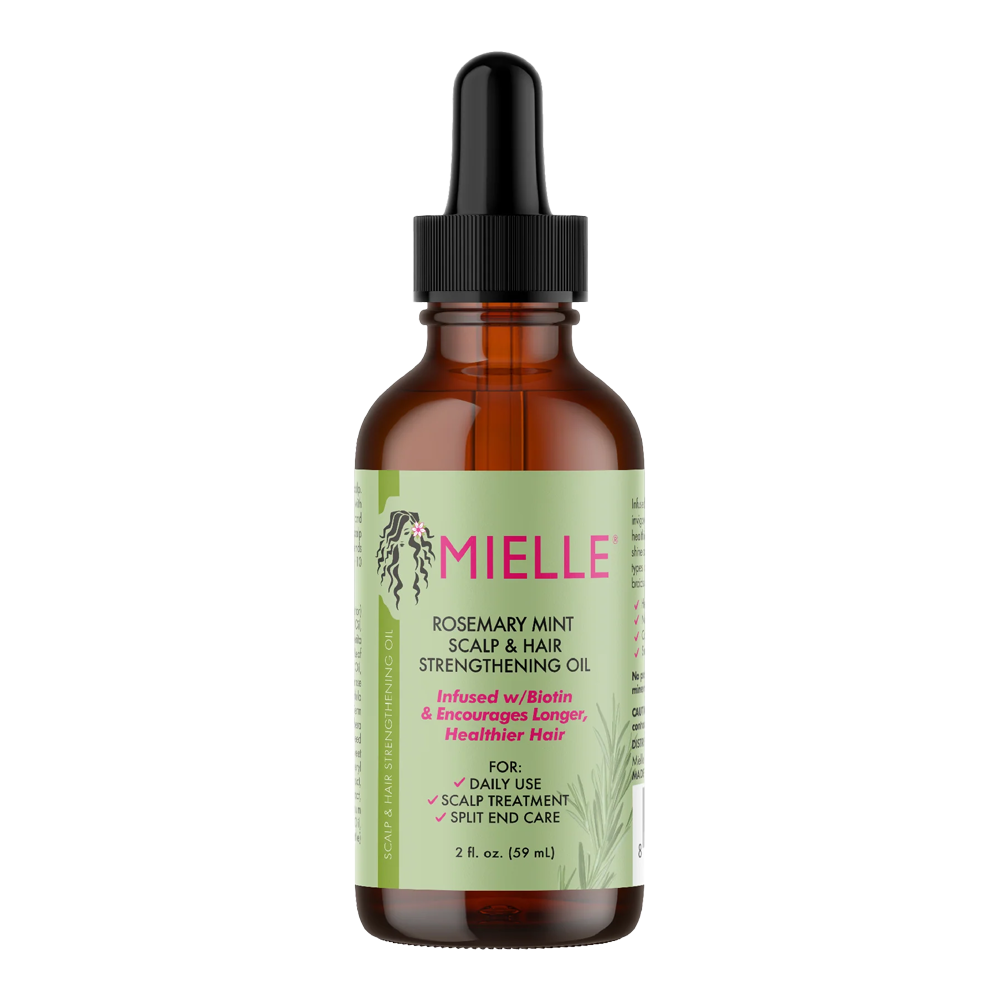Mielle Rosemary Mint Scalp & Hair Strengthening Oil with biotin and essential oils for hair growth and scalp nourishment