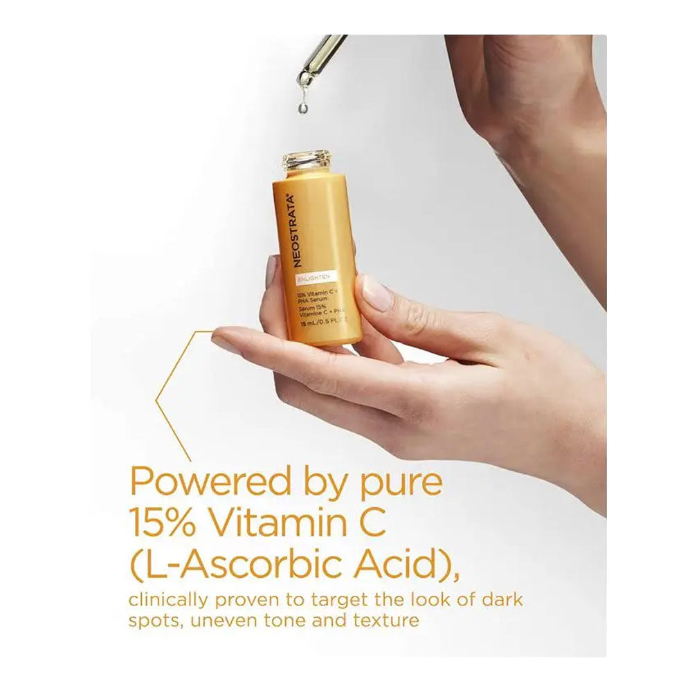 NEOSTRATA Enlighten 15% Vitamin C + PHA Serum 15ml — 98% more radiant results; brightening serum for uneven tone