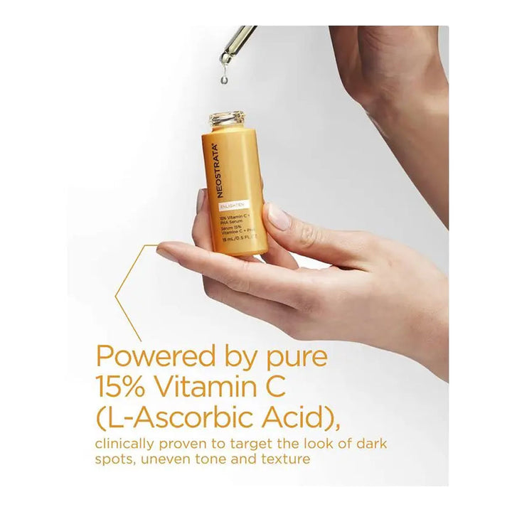 NEOSTRATA Enlighten 15% Vitamin C + PHA Serum 15ml — 98% more radiant results; brightening serum for uneven tone