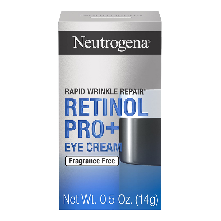 Neutrogena Retinol Pro+ Eye Cream with box targets wrinkles, dark circles and fine lines with 0.05% retinol and micropeptide