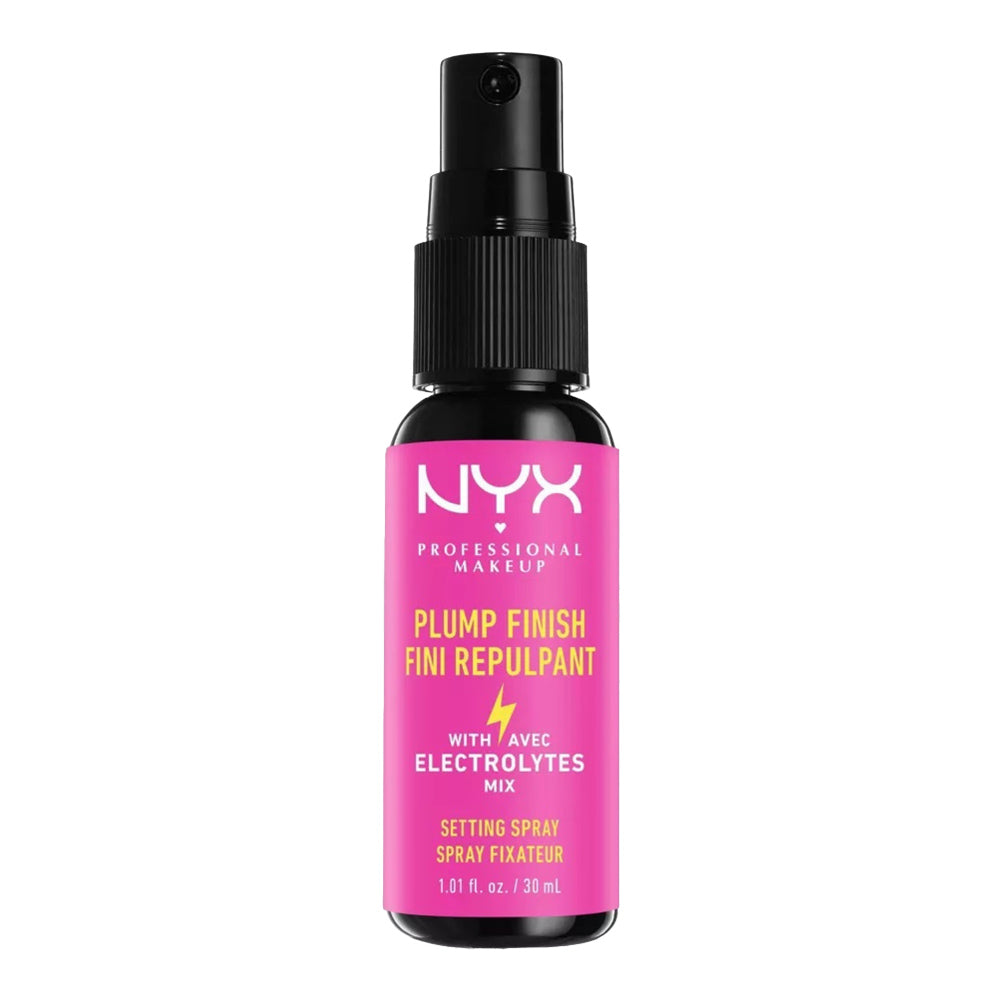 NYX Plump Finish Setting Spray 24-hour electrolyte-infused vegan PETA certified