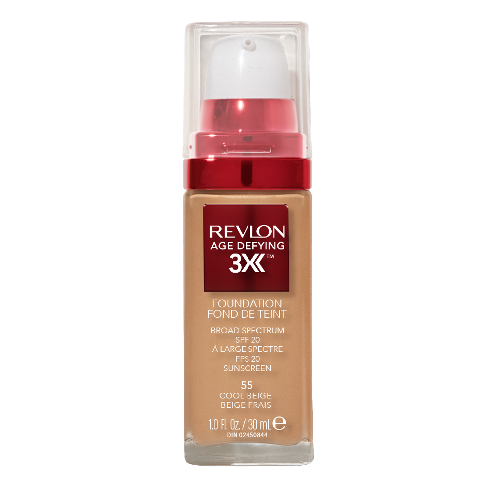Revlon Age Defying 3X Foundation 30ml in 55 COOL BEIGE - Hydrating, anti-ageing makeup
