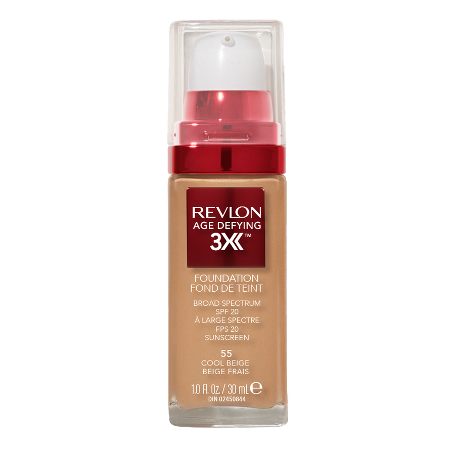 Revlon Age Defying 3X Foundation 30ml in 55 COOL BEIGE - Hydrating, anti-ageing makeup
