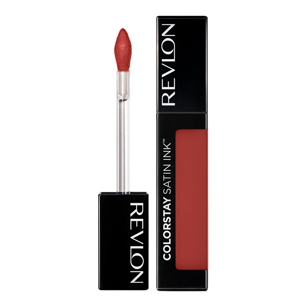 Revlon ColorStay Satin Ink in shade HOLY PUMPKIN – high-pigment liquid lipstick with 16HR wear and satin finish