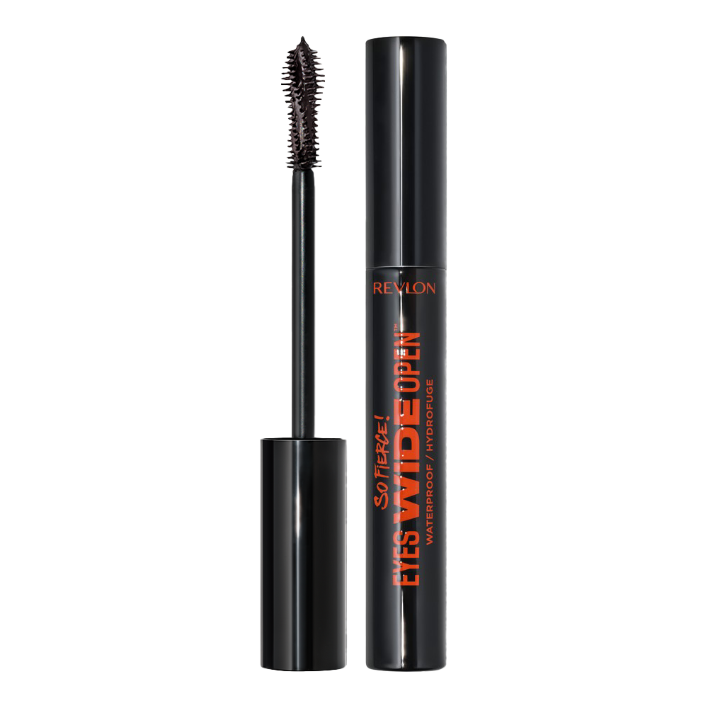 Revlon Eyes Wide Open Waterproof Mascara 104 Blackest Black – waterproof volumising mascara with 24HR wear and Push Up Brush
