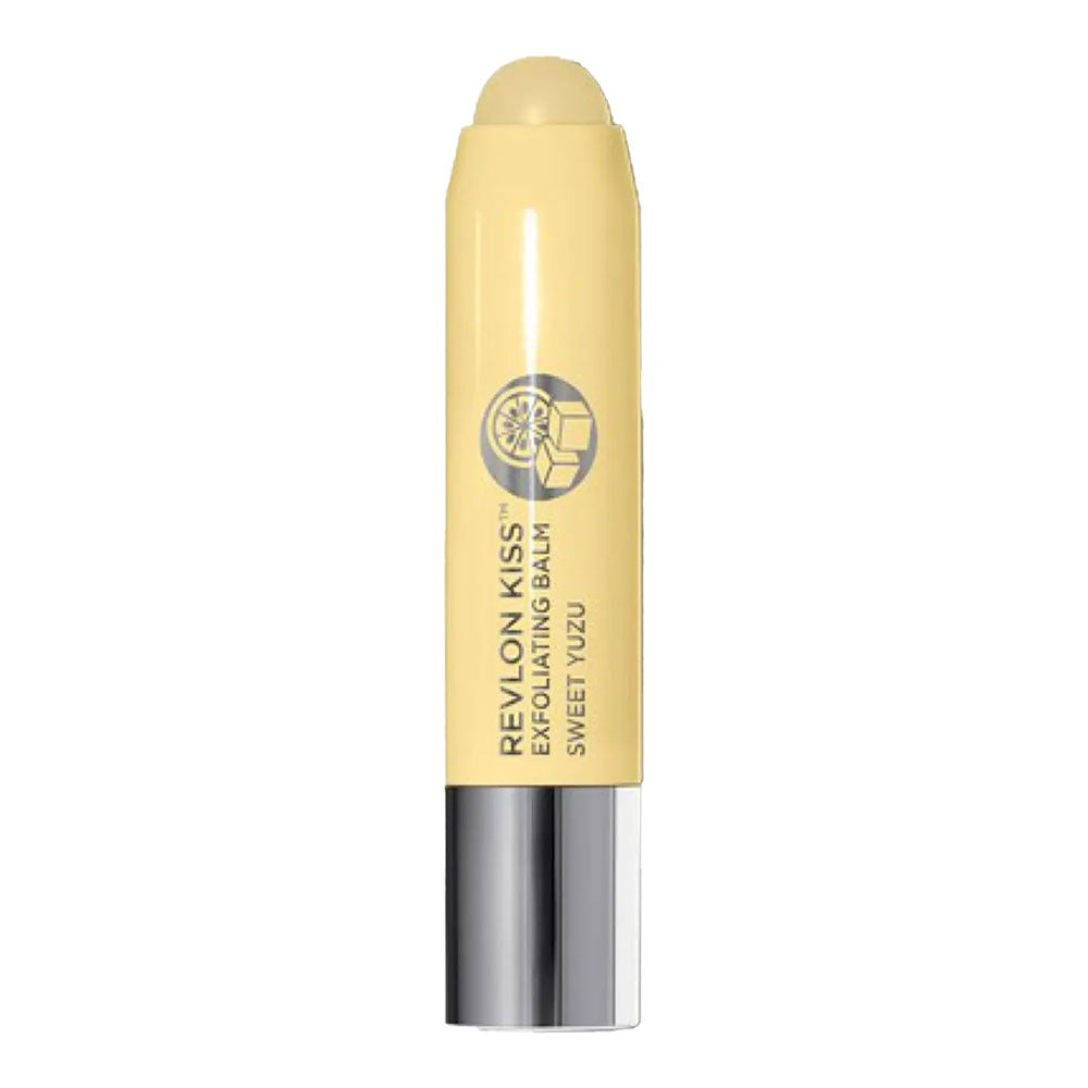 Revlon Kiss Exfoliating Lip Balm 113 Sweet Yuzu gently exfoliates and hydrates lips with sugar crystals and fruit oils