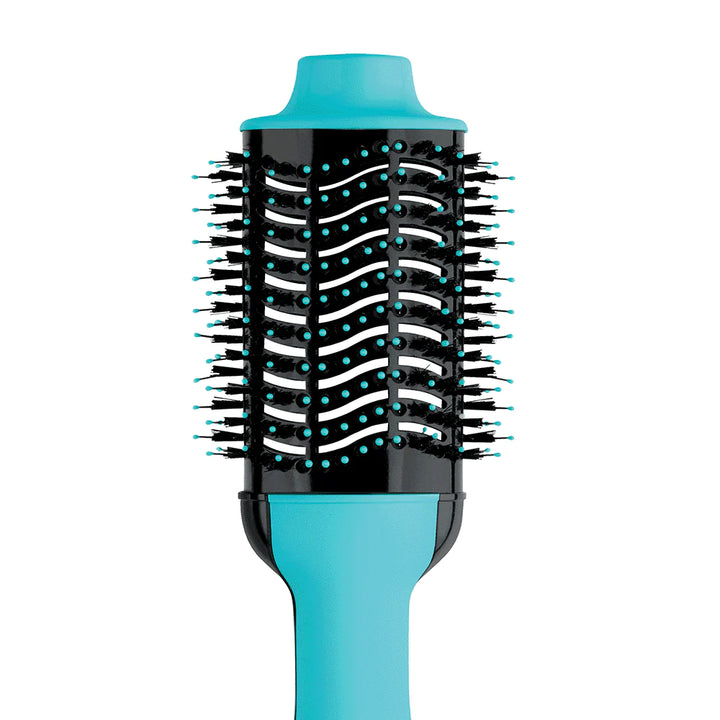 Revlon One-Step Volumiser in Mint – close-up of oval head & bristles