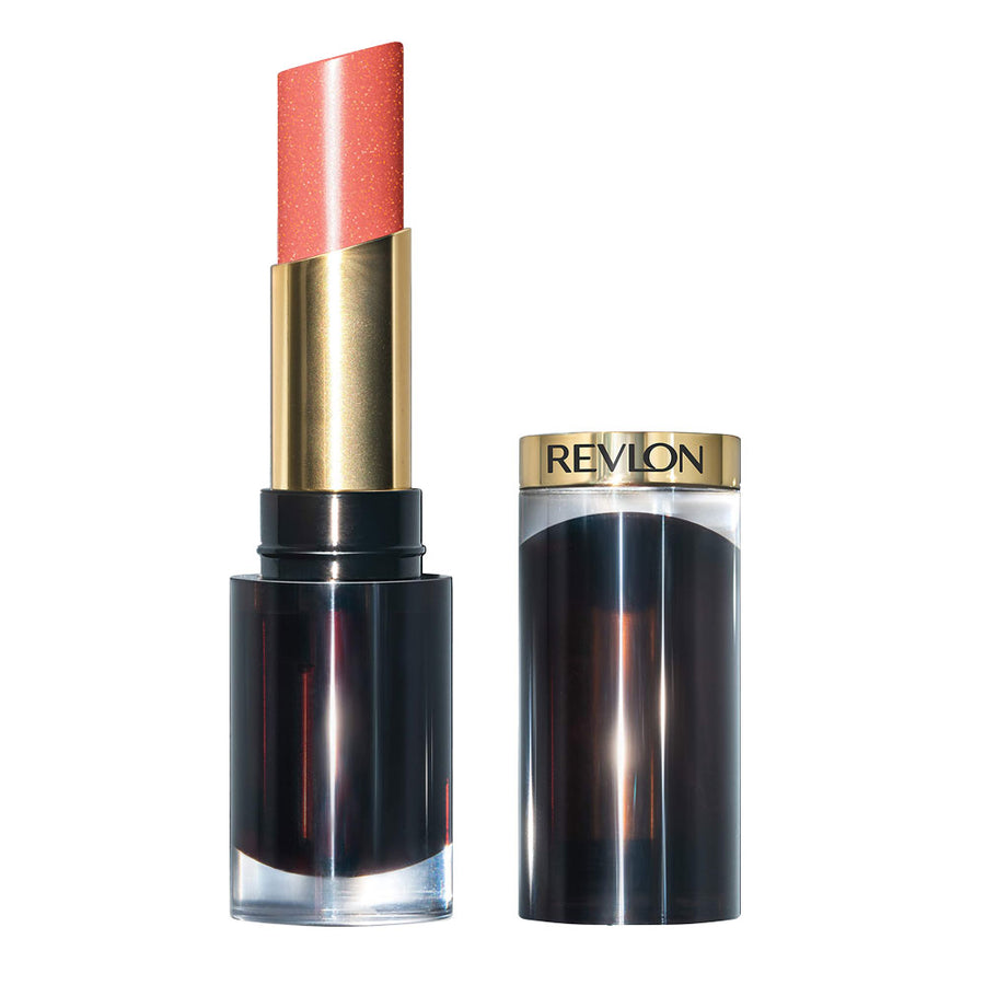 Revlon Super Lustrous Glass Shine Lipstick 019 Dewy Peach, hydrating high-shine lipstick with glossy, luminous peach colour