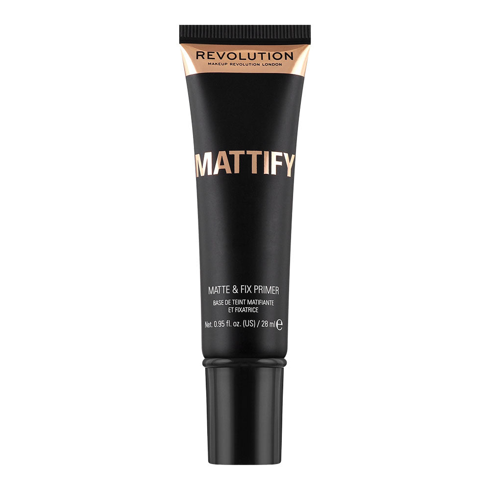 Revolution Mattify Matte & Fix Primer, gel matte primer blurring pores with oil control and longwear grip – Blush Fiji